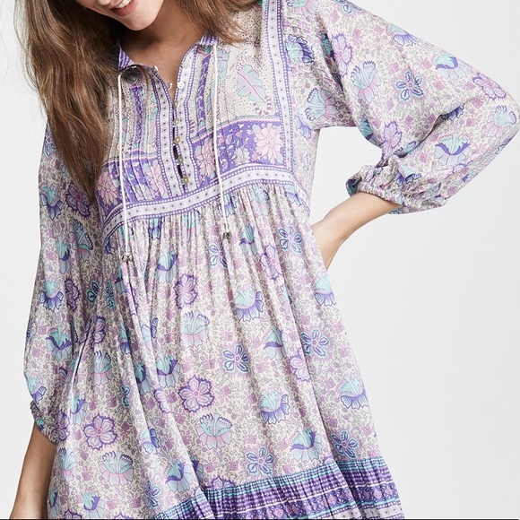 Poinciana Gown DRESS Lilac Floral Maxi MIDI Blue - Picture 2 of 8